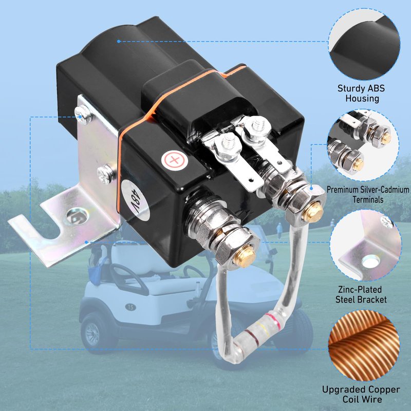 48V Golf Cart Solenoid Kit for Club Car DS Preceden 2000-Up Replaces #OE 101908701 102774701 1014947, Parts Includes Assembly Resistor,Forward Reverse Switch