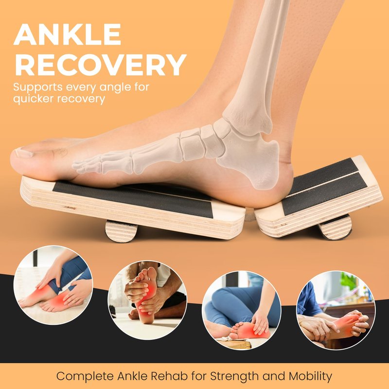 ECOMPLEO Ankle Balance Board & Foot Strengthener – Single Leg Stability Trainer for Physical Therapy, Sprain Recovery, Plantar Fasciitis Relief & Balance Training