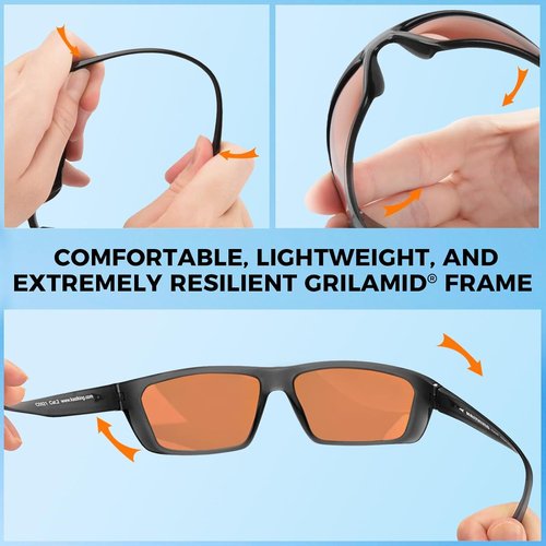 KastKing Huzzah Polarized Sport Sunglasses - UV Protection for Men & Women | Perfect for Driving, Fishing & Cycling