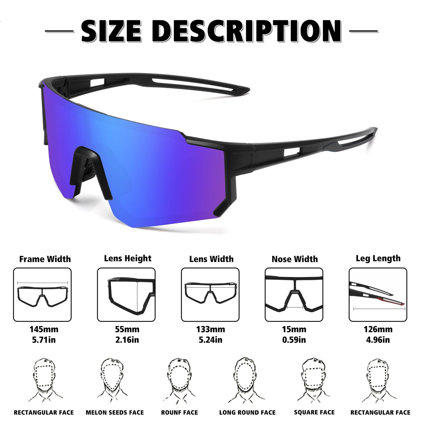 STORYCOAST Polarized Sports Sunglasses for Men Women,Cycling Running