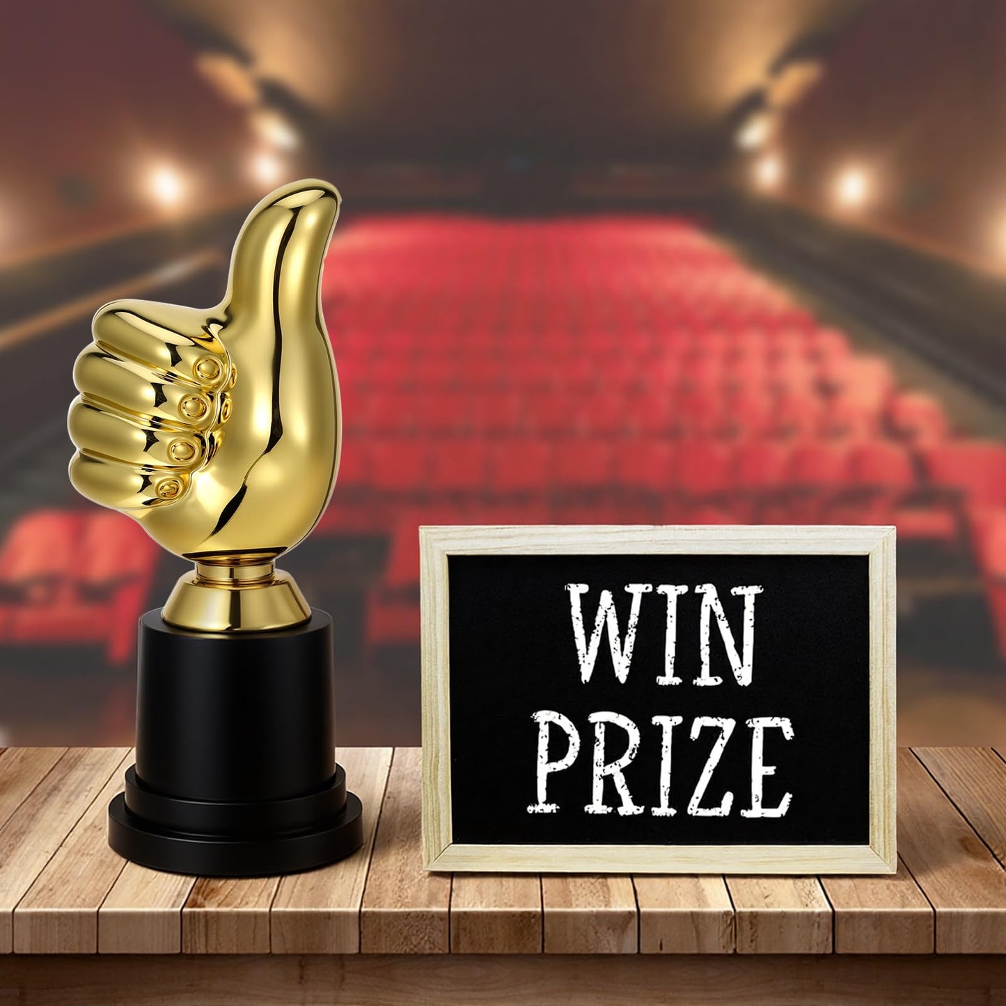 Golden Thumbs Up Award Trophy, Engraving Funny Plastic Winner Award Status Sculpture 5 Inch Gold Trophy Cups for Staff or Adults Party Favors Sports Game Job Football Competition Rewards for Humorous
