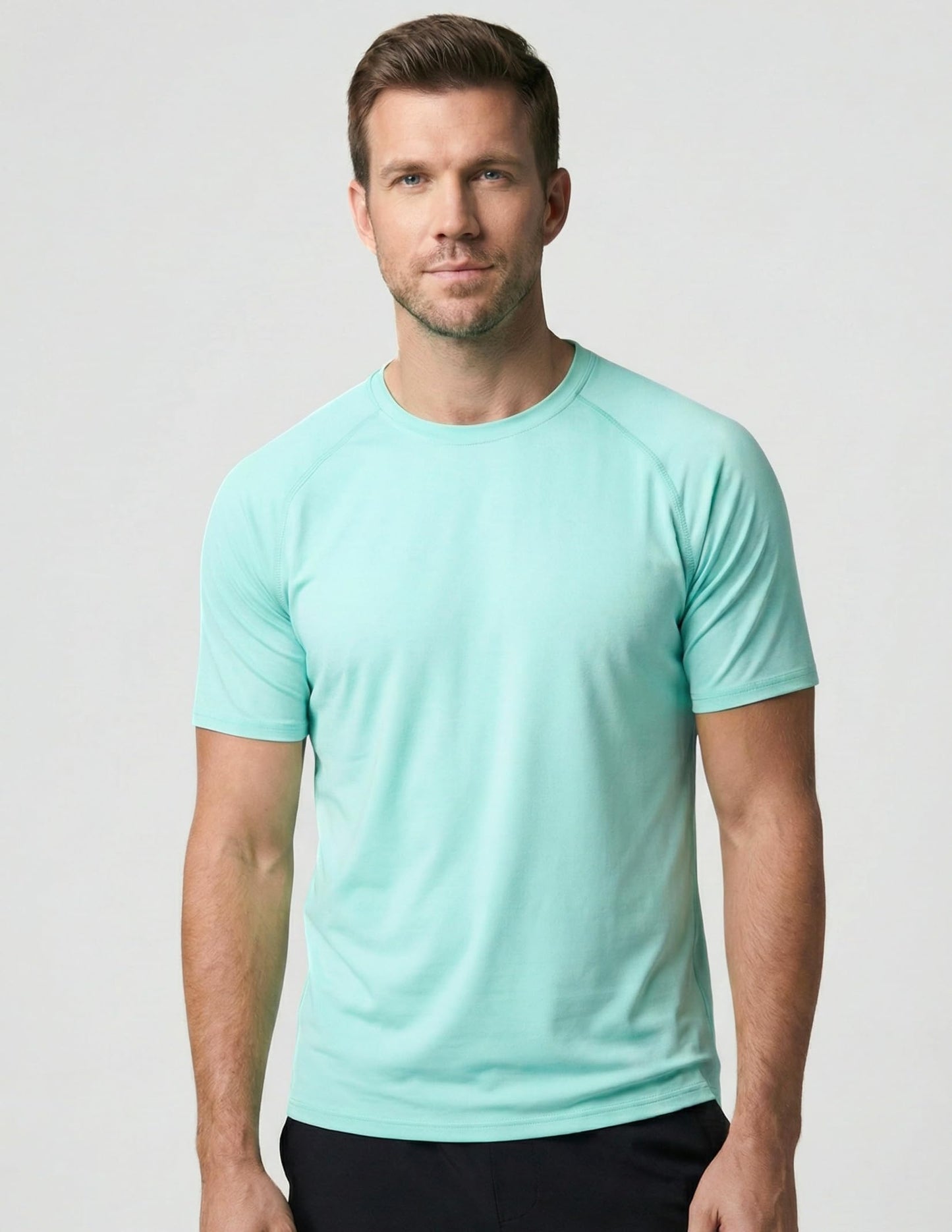 5 Pack Men’s Active Quick Dry Crew Neck T Shirts | Athletic Running Gym Workout Short Sleeve Tee Tops Bulk (Set 8, Large)