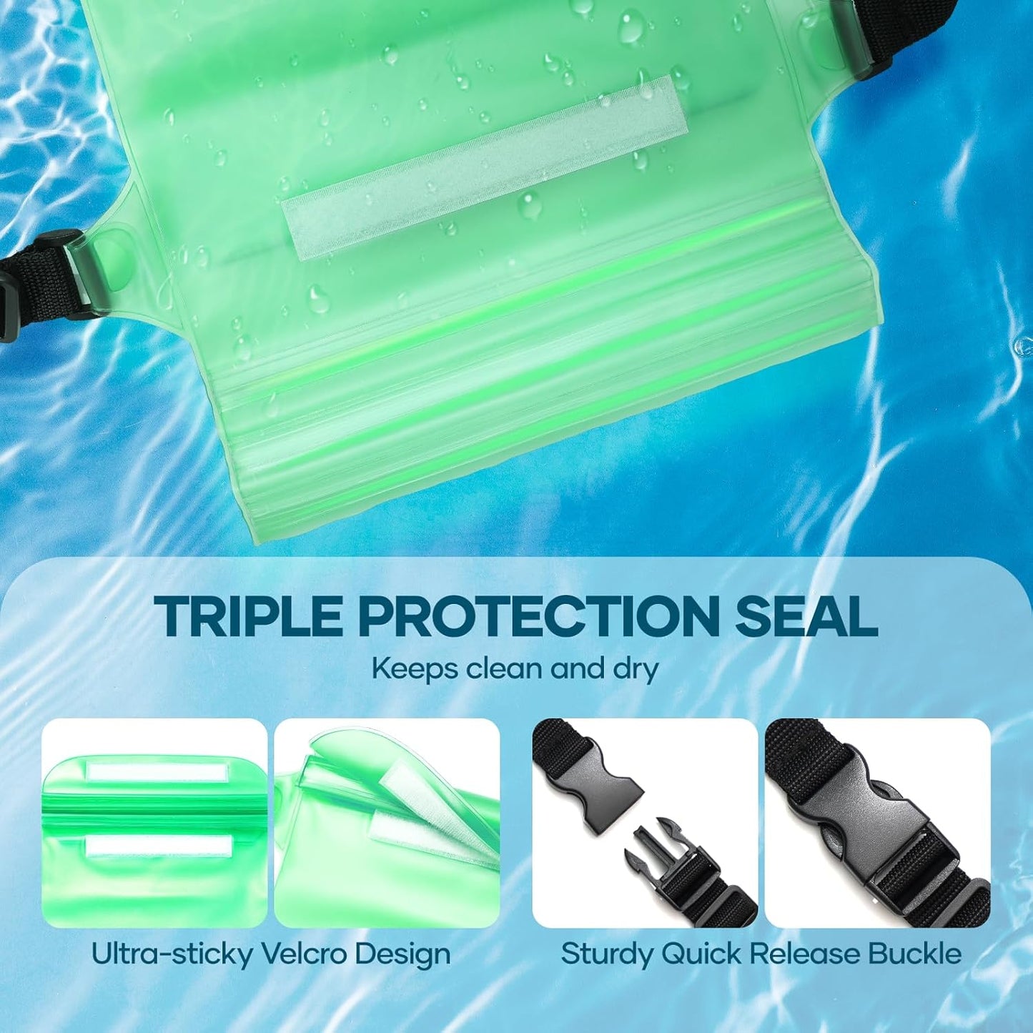 Skiennix Waterproof Beach Bag - Versatile Pouch for Phone & Passport | Ideal for Travel & Water Sports