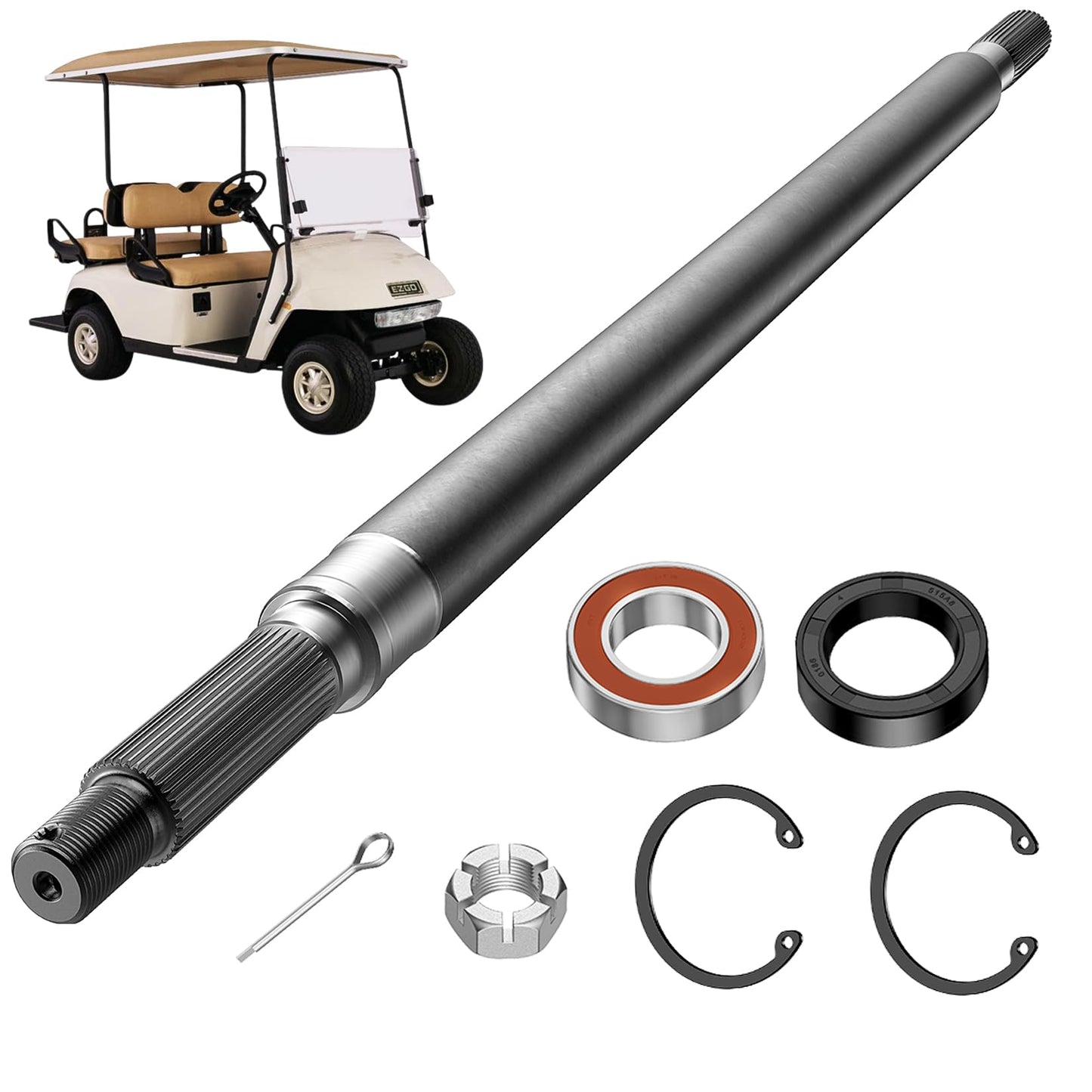 DRIVE UP Golf Cart Rear Splined Axle Shaft for EZGO TXT Electric 1994-2013 Driver Side OEM 20377-G11