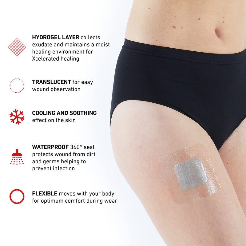 Neo G Opti-Heal Hydration Multi Purpose Dressing - Hydrogel Wound Dressing Pads for Advanced Wound Management - Ulcer Dressing, Bed Sore Bandages, Diabetic Wound, Burn Dressing Gel 4 x 4-4 Pcs
