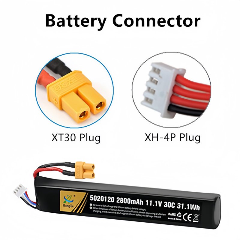 Cecicebb 11.1V 2800mAh Airsoft Battery with XT30 Connector and USB Charger Cable for Airsoft Guns Airsoft Rifle 11.1V Airsoft Battery