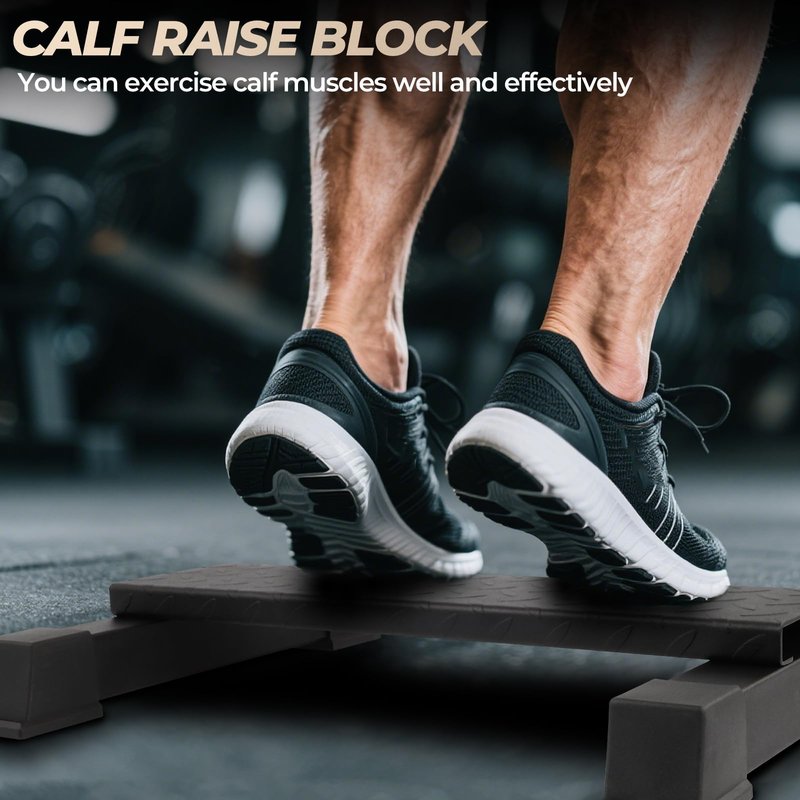 FAHKNS Steel Calf Raise Bar for Home Gym, Standing Calf Raise Machine for Calf Stretching, Squating, Foot Stretching, Anti-Slip Solid Calf Block, Calf Stretcher
