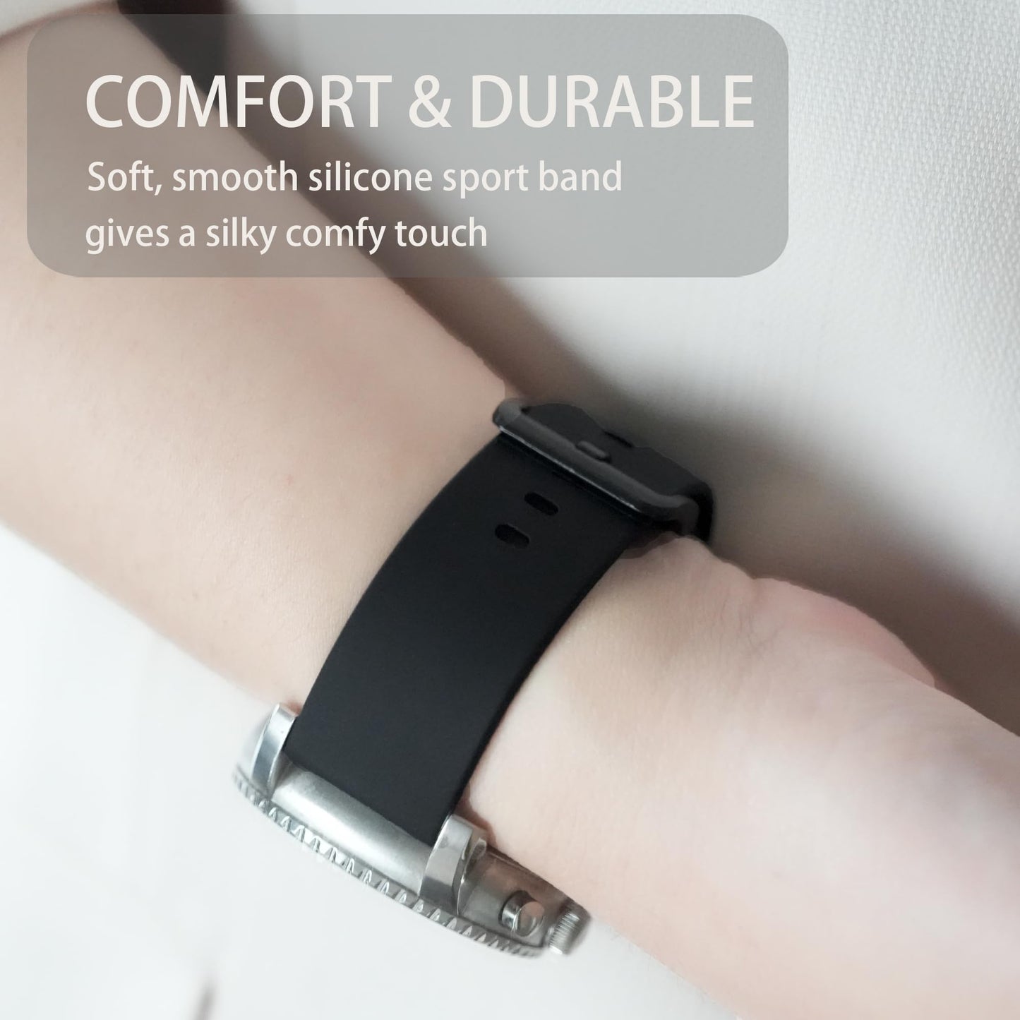 Compatible with Garmin Venu X1 Bands, Quick Release Silicone Replacement Soft Band Wristbands Straps with Stainless Steel Buckle Compatible with Garmin Venu X1 Smartwatch (Black)