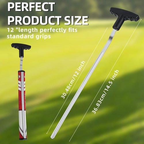 Golf Grip Removal Tool - 12" V-Groove Grip Saver Tool - Compatible with Irons, Woods & Standard Putter Grips - Use with Solvent| High-Carbon Steel | Protects Grips