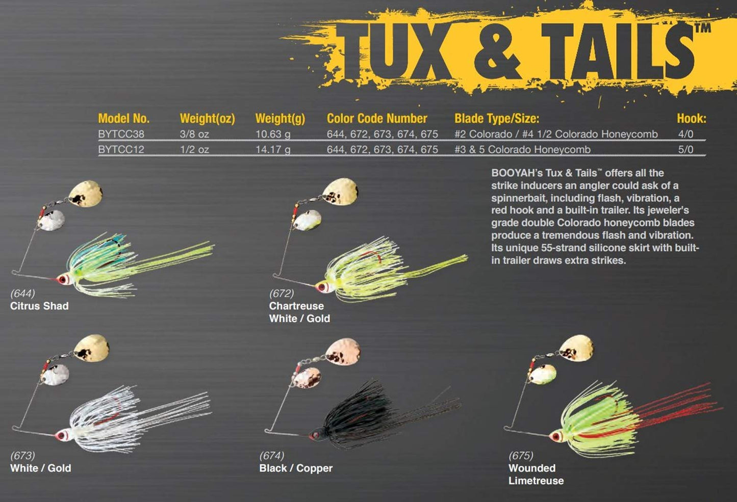 BOOYAH Tux and Tails - White/Gold - 3/8 oz
