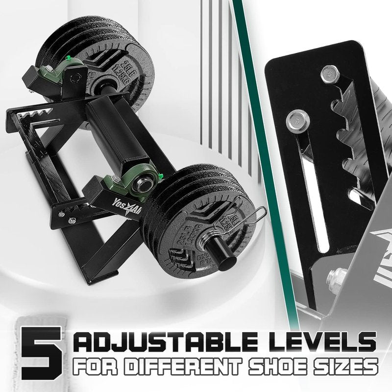 Yes4All Tib Bar - Professional Tibialis Trainer - Get Stronger Calves, Shins and Ankles with Long Bar for More Plates and Ripping Lower Leg Muscles. Fit 2" Weight Plates - All Shoe Sizes for Men/Women