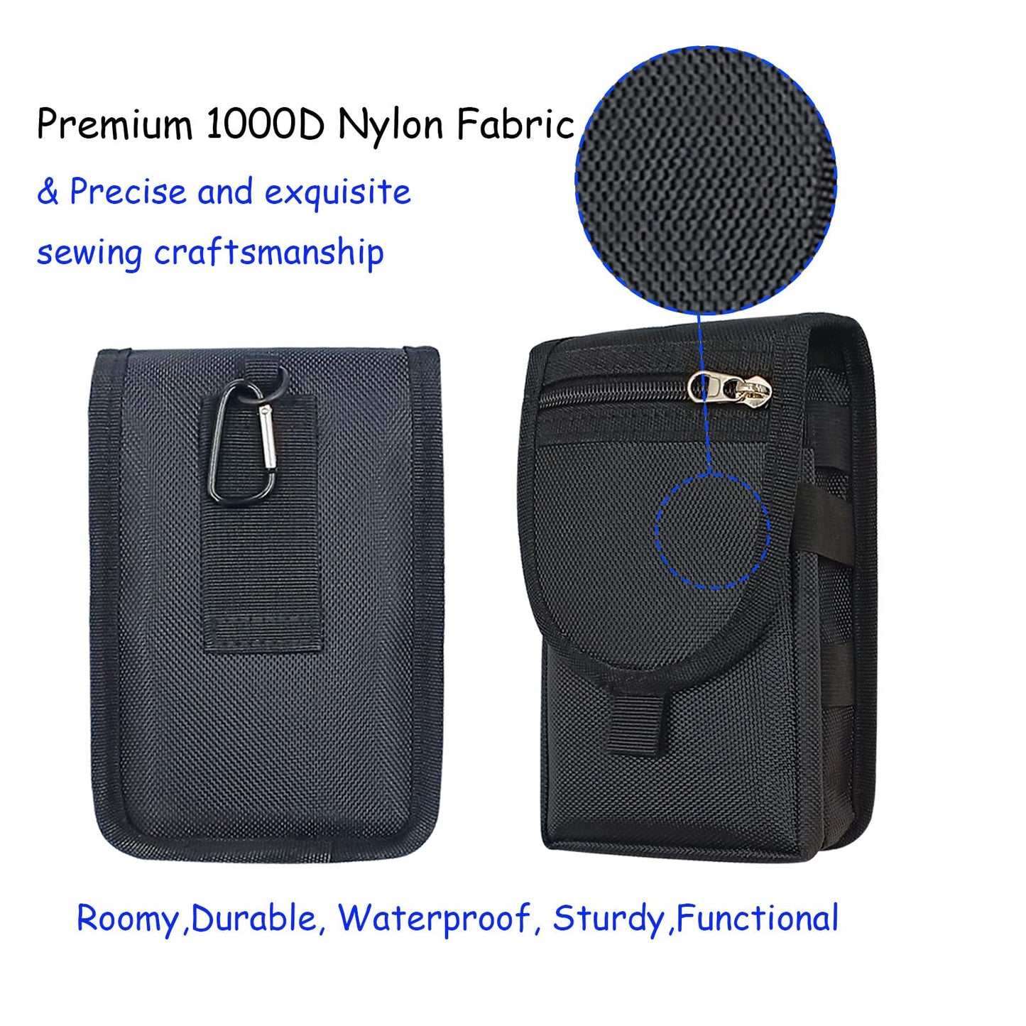 Belt Tool Pouch,Tactical Utility Pouch, Heavy-Duty Nylon EDC Multitool Organizer,Cell Phone Holder, Multi-Pockets Tool Holster Sheath Bag for Electricians Handymen Work Maintenance Dailylife Hiking