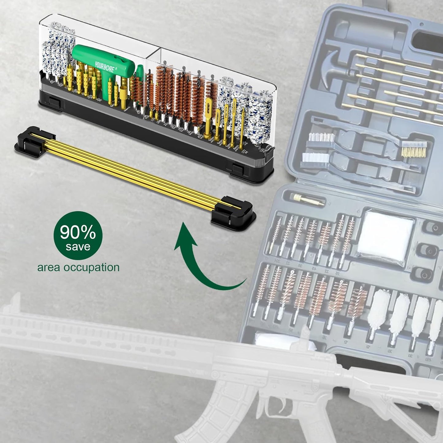 Universal Gun Cleaning Kit - Compact Pack for Handgun, Rifle & Shotgun | Fits .22 to 12Ga Calibers