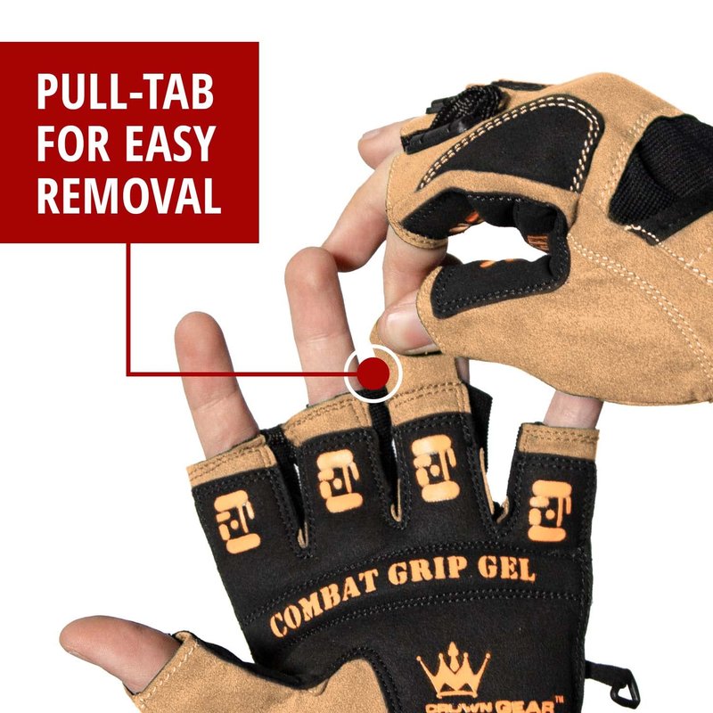 Weightlifting Gloves for Crossfit Workout Training - Fitness Gym Bodybuilding Gloves for Men or Women - Best for Heavy Weight Lifting Exercise Integrated Full Wrist Support Wraps (Desert Tan, M)
