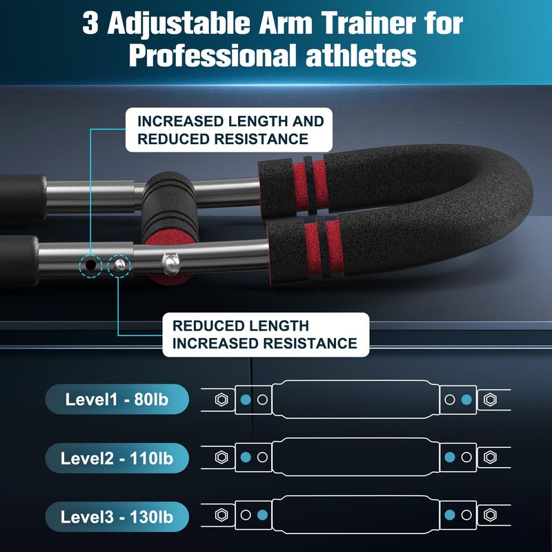 Relife Twister Arm Trainer,40-130lbs Arm Trainer for Forearms & Chest Muscle Training Workout,Adjustable Spring Resistance Chest Exercise, Portable Home Gym Strength Equipment for Men & Women