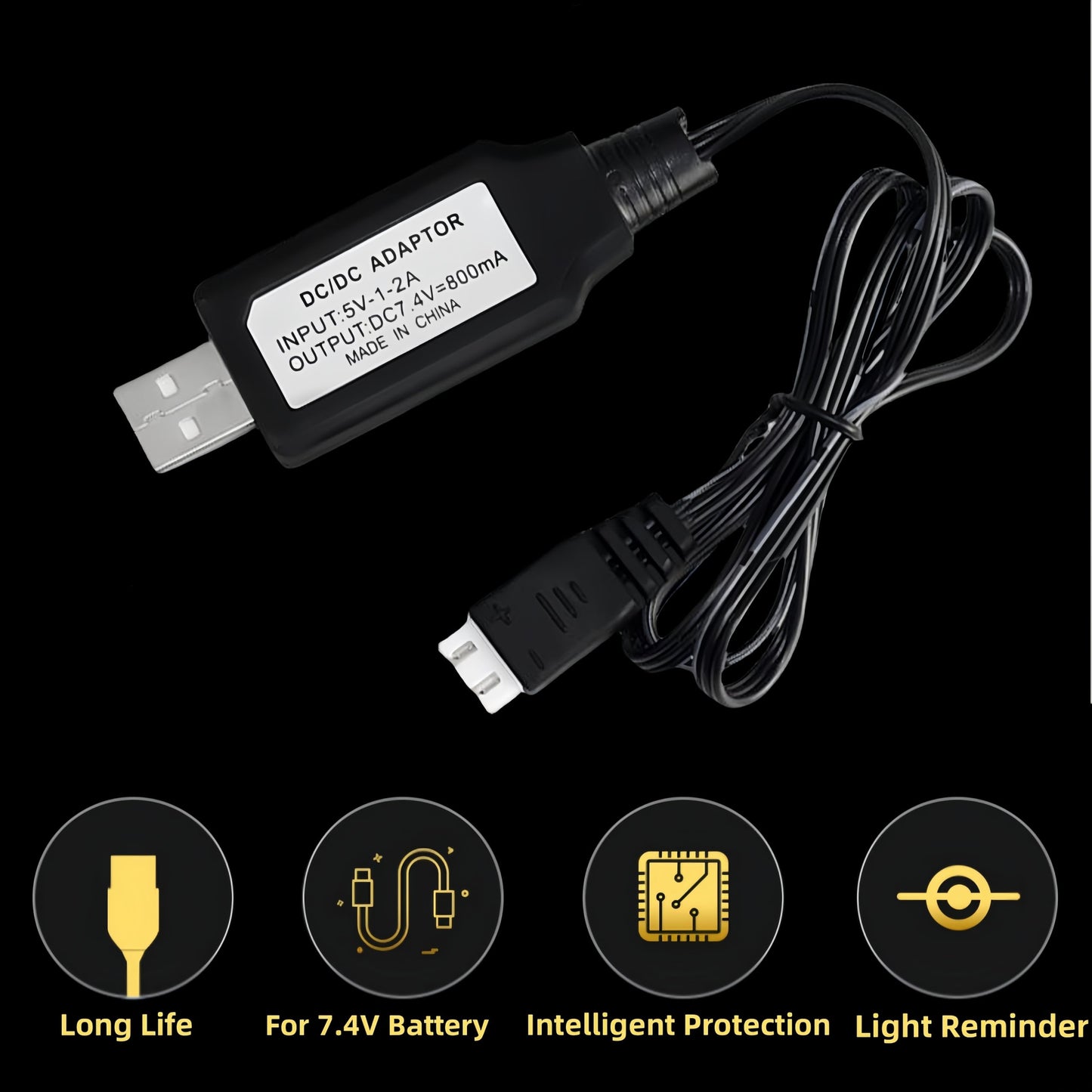 Cecicebb Airsoft Battery 7.4V 2000mAh 30C with T Plug for Airsoft Model Guns Rechargeable 2S Lipo Battery 2 Pack with 7.4V USB Charger Cable