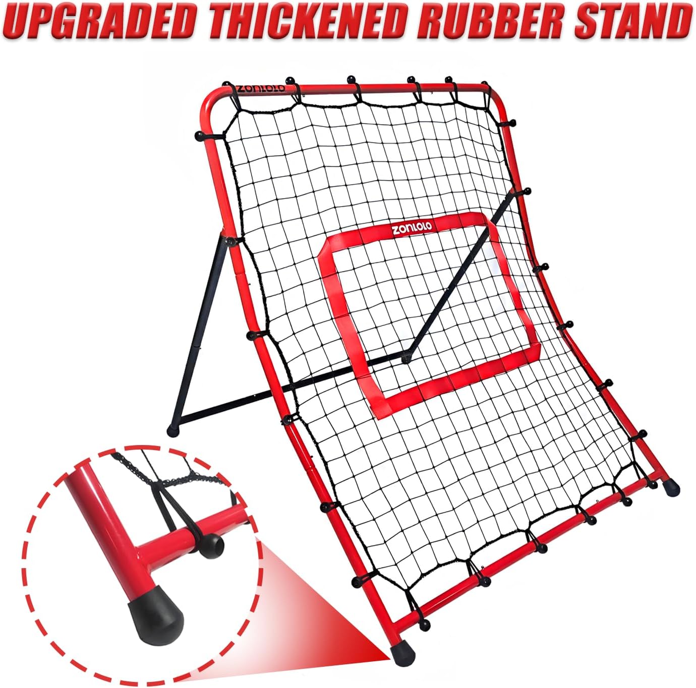 Zonlolo Baseball Pitchback Net - Rebounder Trainer for Solo Catch Practice | Adjustable Angles