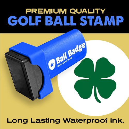 HODL 21 Ball Badge - Golf Ball Stamp (The Icon Series), Golf Ball Marker, Reusable Golf Ball Marking Tool to Identify Golf Balls (Lucky Four Leaf Clover Shamrock)