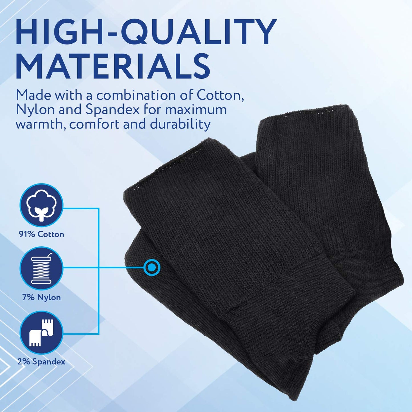 IMPRESA Extra Wide Socks for Men and Women - 2 Pairs Black Ankle Cast Socks - Stretches to 30" - Easy on Casts & Braces - Loose-Fitting Relief for Swollen Feet & Lymphedema