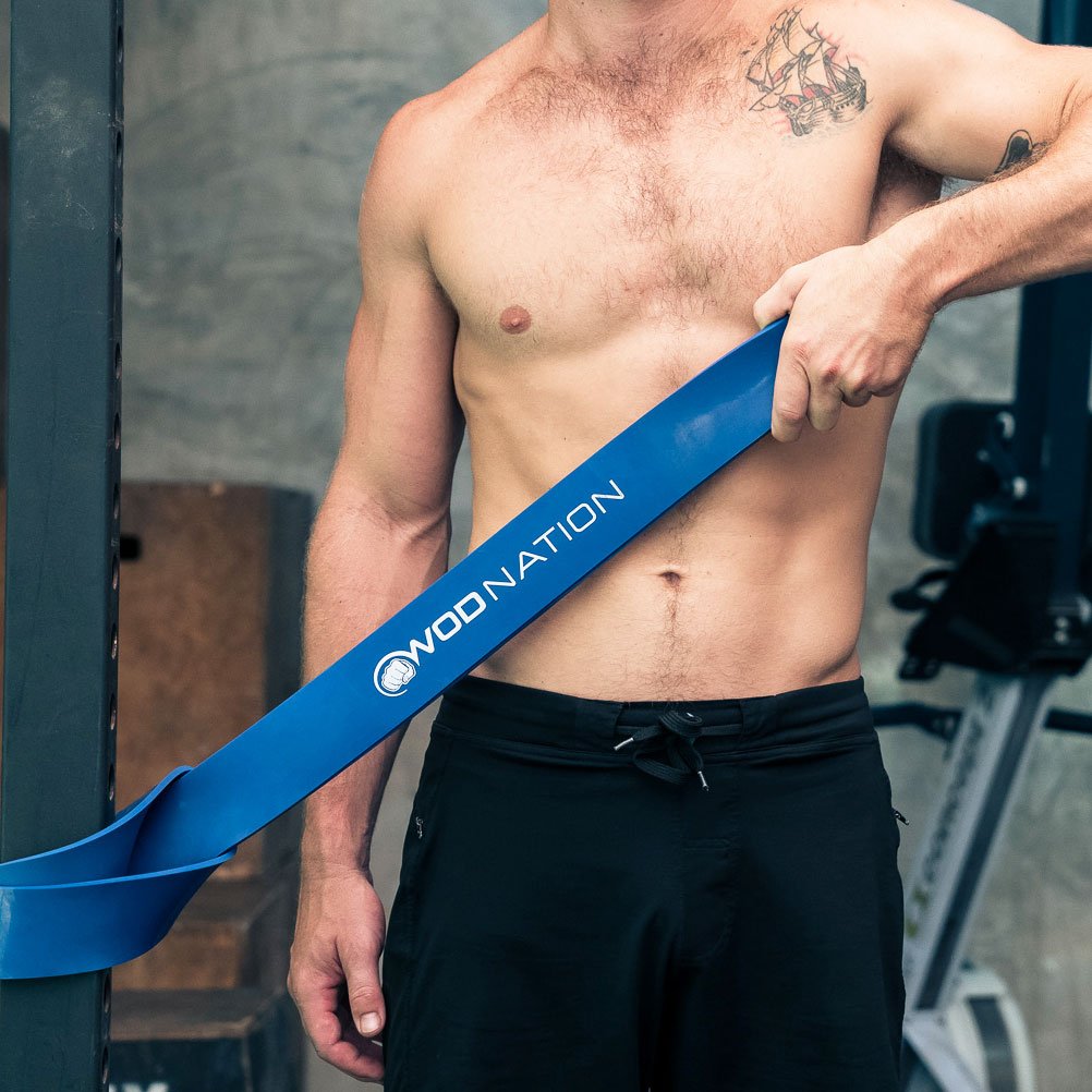 WOD Nation Resistance Bands - Single, 40-80 lbs, Purple - Exercise Bands for Calisthenics, Strength Training & Yoga - Pull Up Assist for Pull Up Bar & Mobility