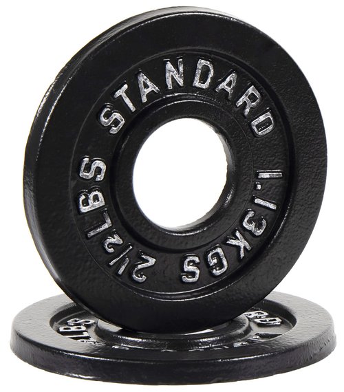 Fitvids Cast Iron Plate Weight Plate for Strength Training and Weightlifting – 2-Inch Center (Olympic) – 2.5LB (Pair) – Olympic (2-Inch Center)