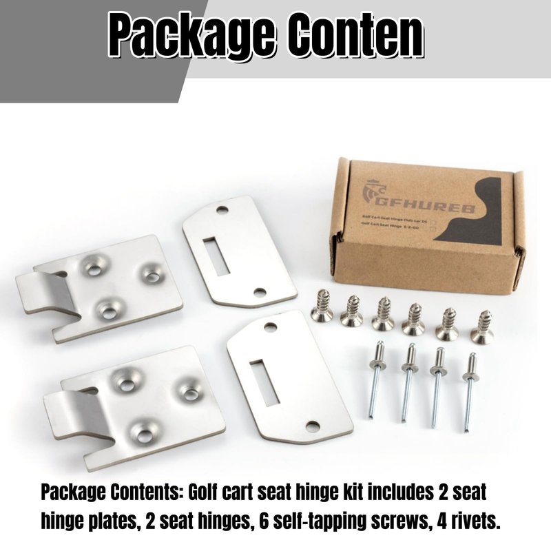 GFHUREB 2 Pair Golf Cart Seat Hinge Kit for EZGO Electric/Gas (1995-up) TXT/Medalist Golf Cart - Replaces OEM 71610-G01 71609-G01