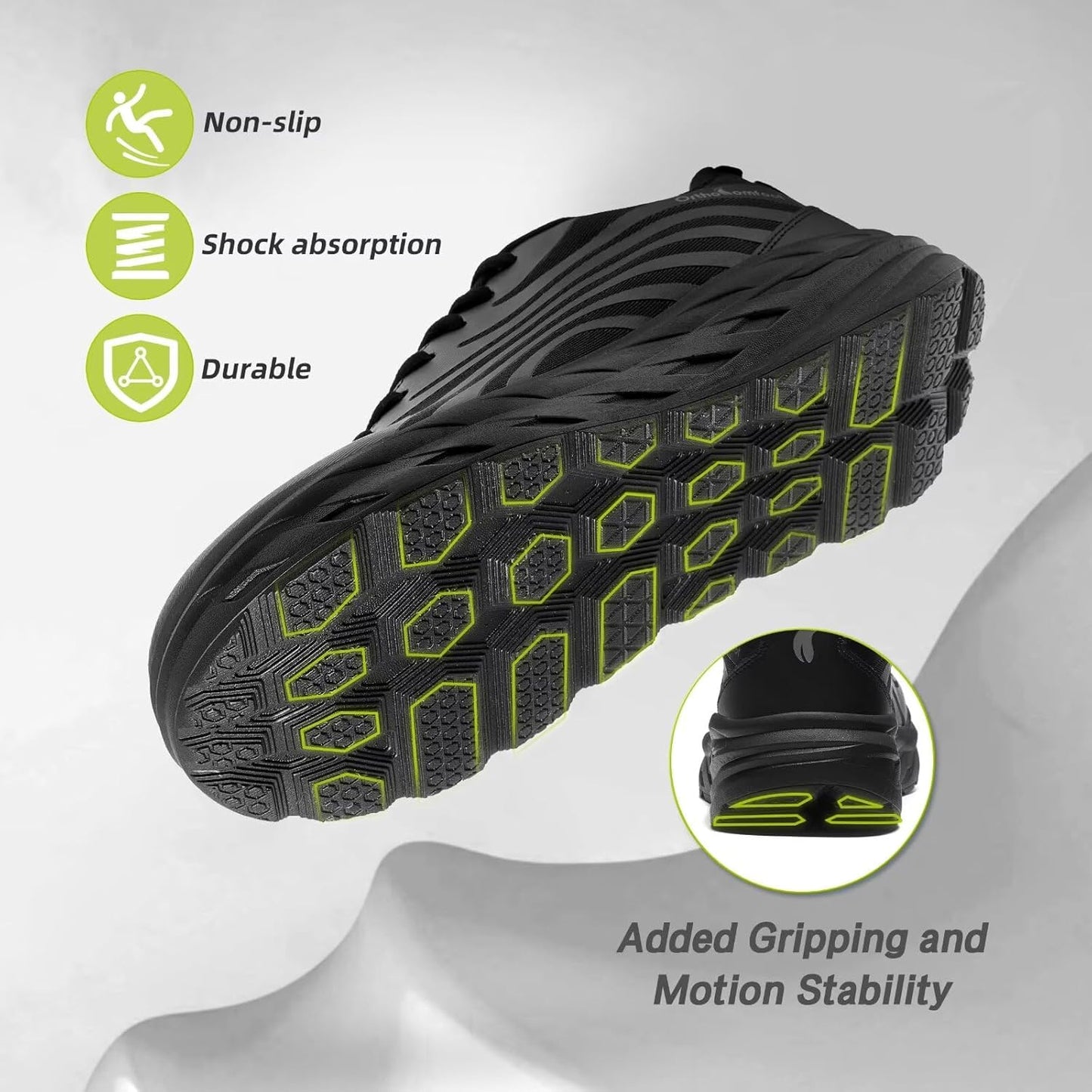 Skiennix Men's Orthopedic Running Shoes - Comfortable Arch Support for Diabetic Feet | Casual Sneakers for Pain Relief
