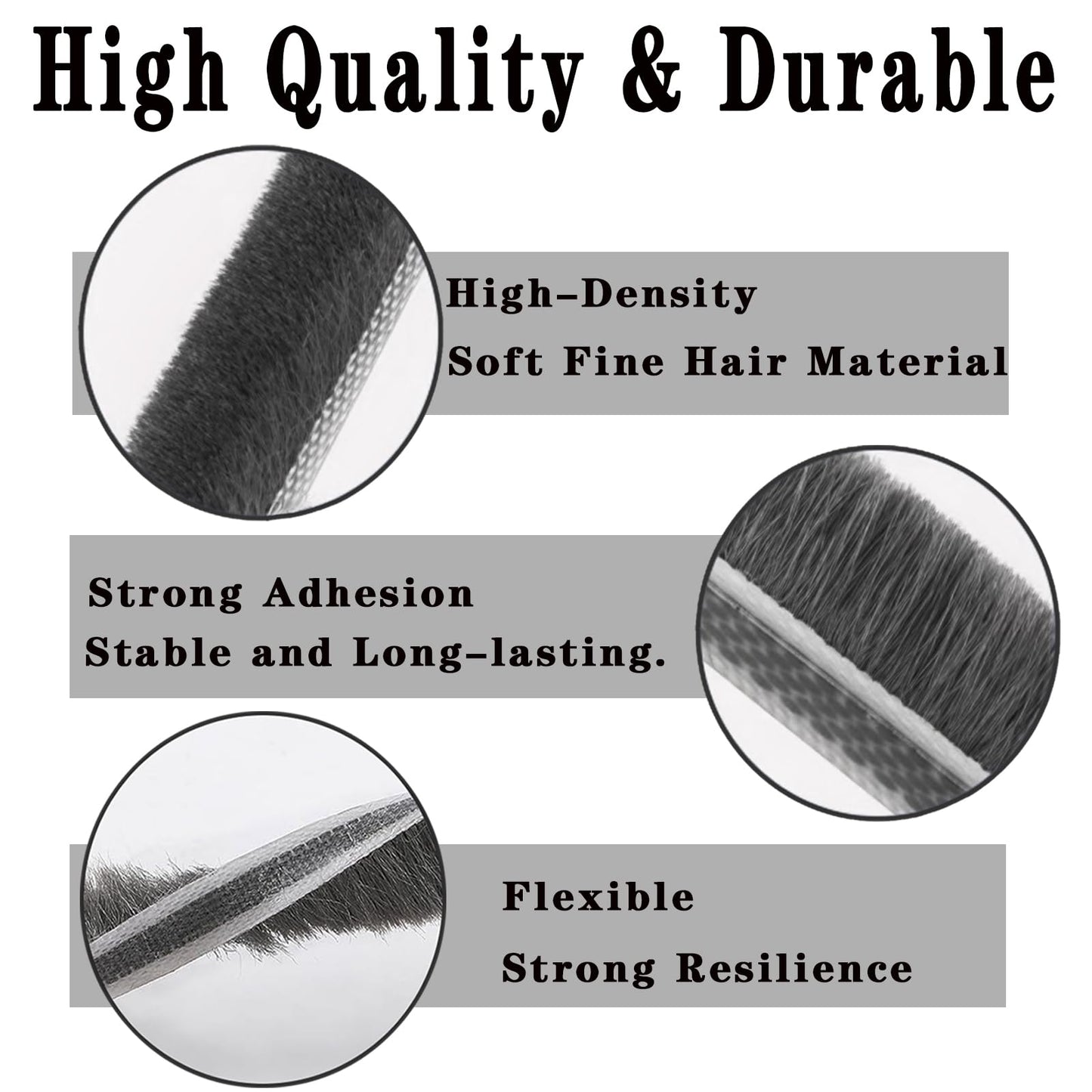 WEZKYLCG Brush Weather Stripping, Door Seal Strip for Door Frame, Self Adhesive Window Insulation Draft Stopper for Winter, Soundproofing Weatherstripping (Grey, 33FT, 0.35'' Wide X 0.2'' Thick)