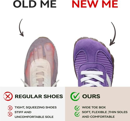 Barefoot Shoes | Women’s Casual Sneakers with Wide Toe Box - Lightweight, Breathable, Non-Slip Design