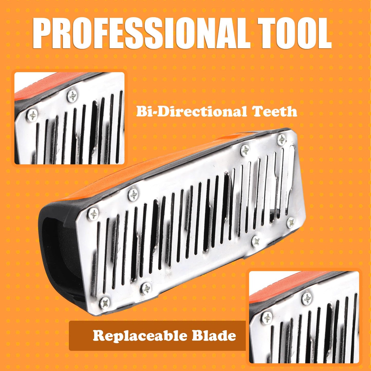 Lasnten Drywall Rasp 5-1/2 Inch Blade Drywall Cutting Tool Bi-Directional Teeth & In-Handle Dust Collection Pocket Size Professional Construction Finishing Tool for Wall and Ceiling