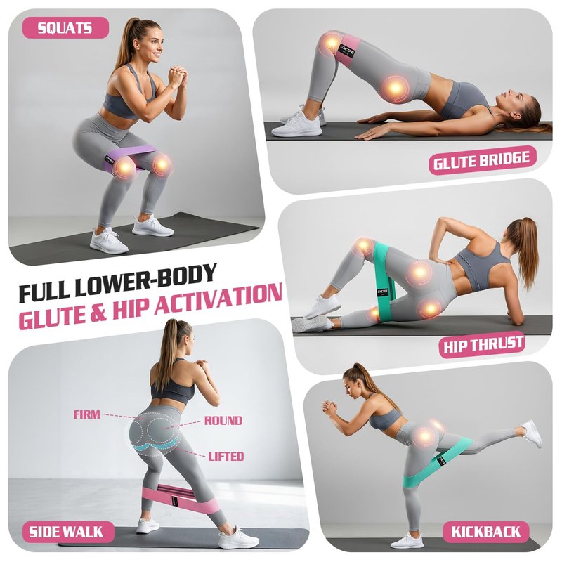 GHCTFE 15PCS Booty Bands for PT& Yoga Class, Athletes Training, Home Gym Exercise, Non-Slip Fabric Resistance Bands Bulk Set for Glute, Leg Bands for Women, 3 Resistance Levels with Carry Bag