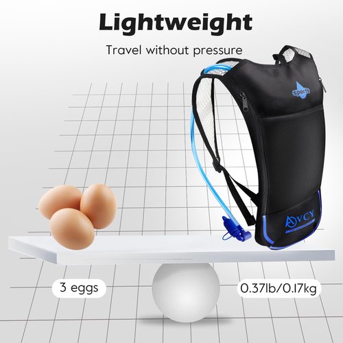 2 Pack Hydration Backpack Pack with 2L Hydration Bladder, ACVCY Lightweight Breathable Water Backpack with 3 Layer Pockets, Reinforced Shoulder Straps for Hiking Running Cycling Music Festivals