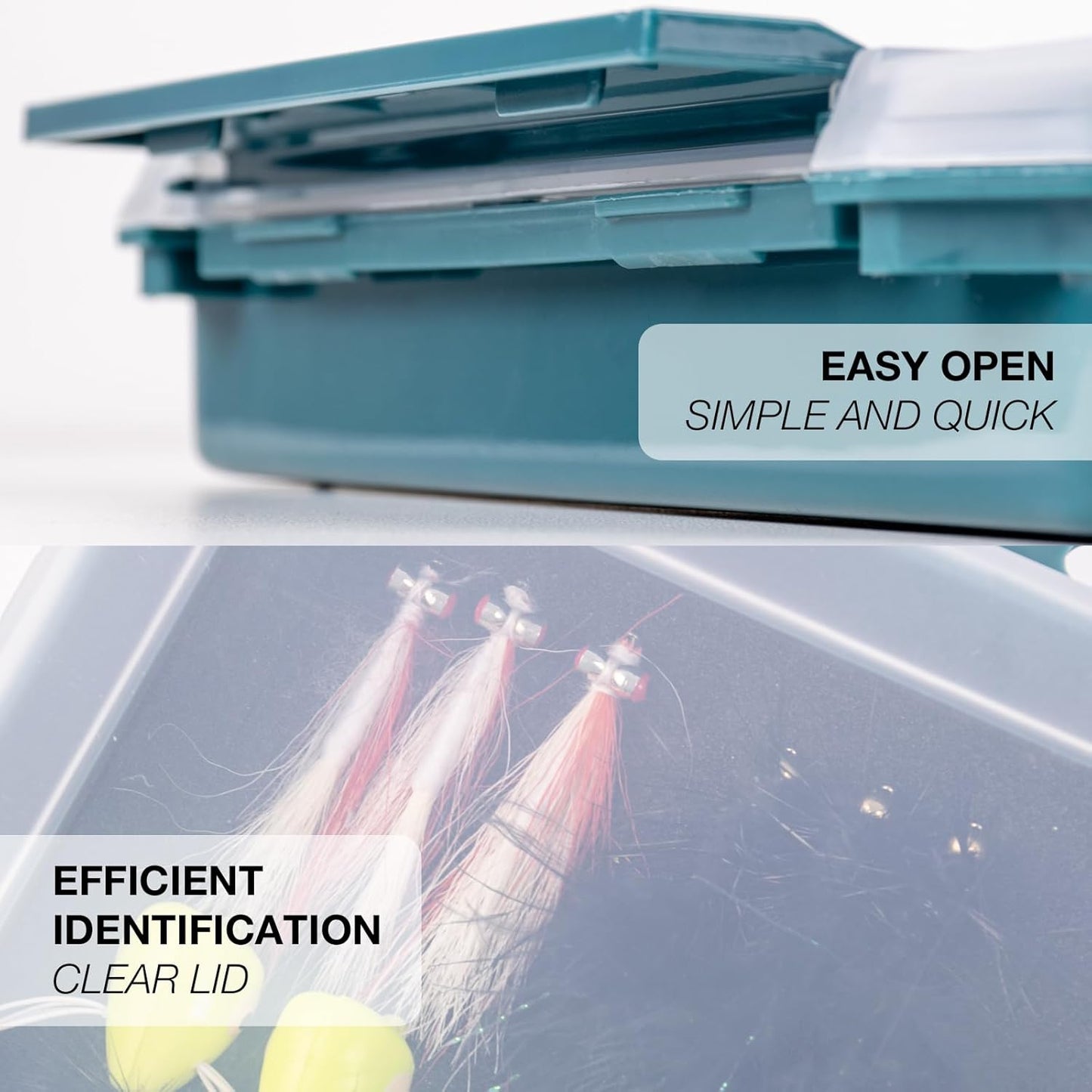 SF Fishing Tackle Box - 3600 Slit Foam Case for Hooks & Jigs - Durable Plastic Storage Tray, 1 Pack