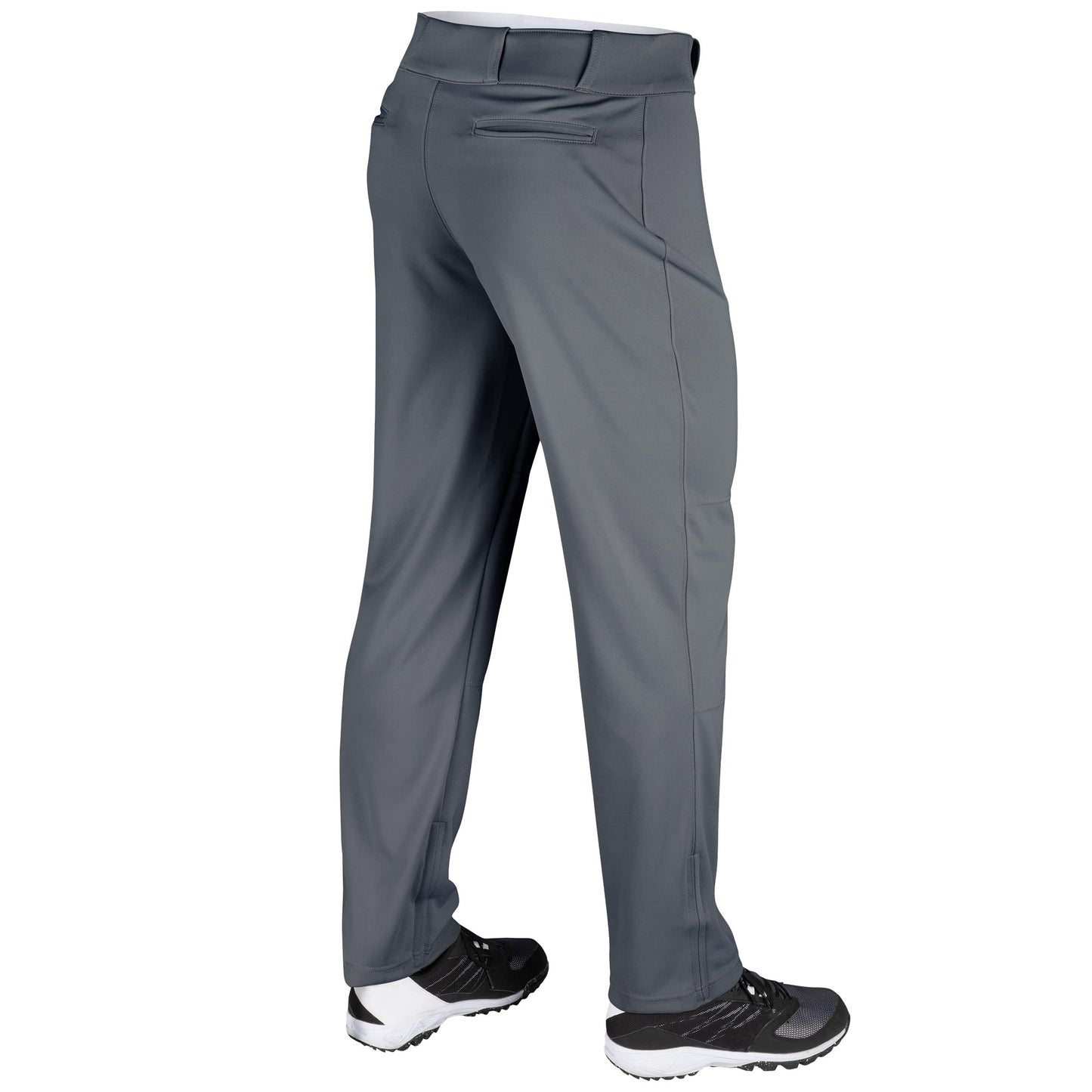 Champro Adult Triple Crown OB Open-Bottom Loose-Fit Baseball Pant in Solid Color with Adjustable Inseam and Reinforced Sliding Areas, Graphite, Large
