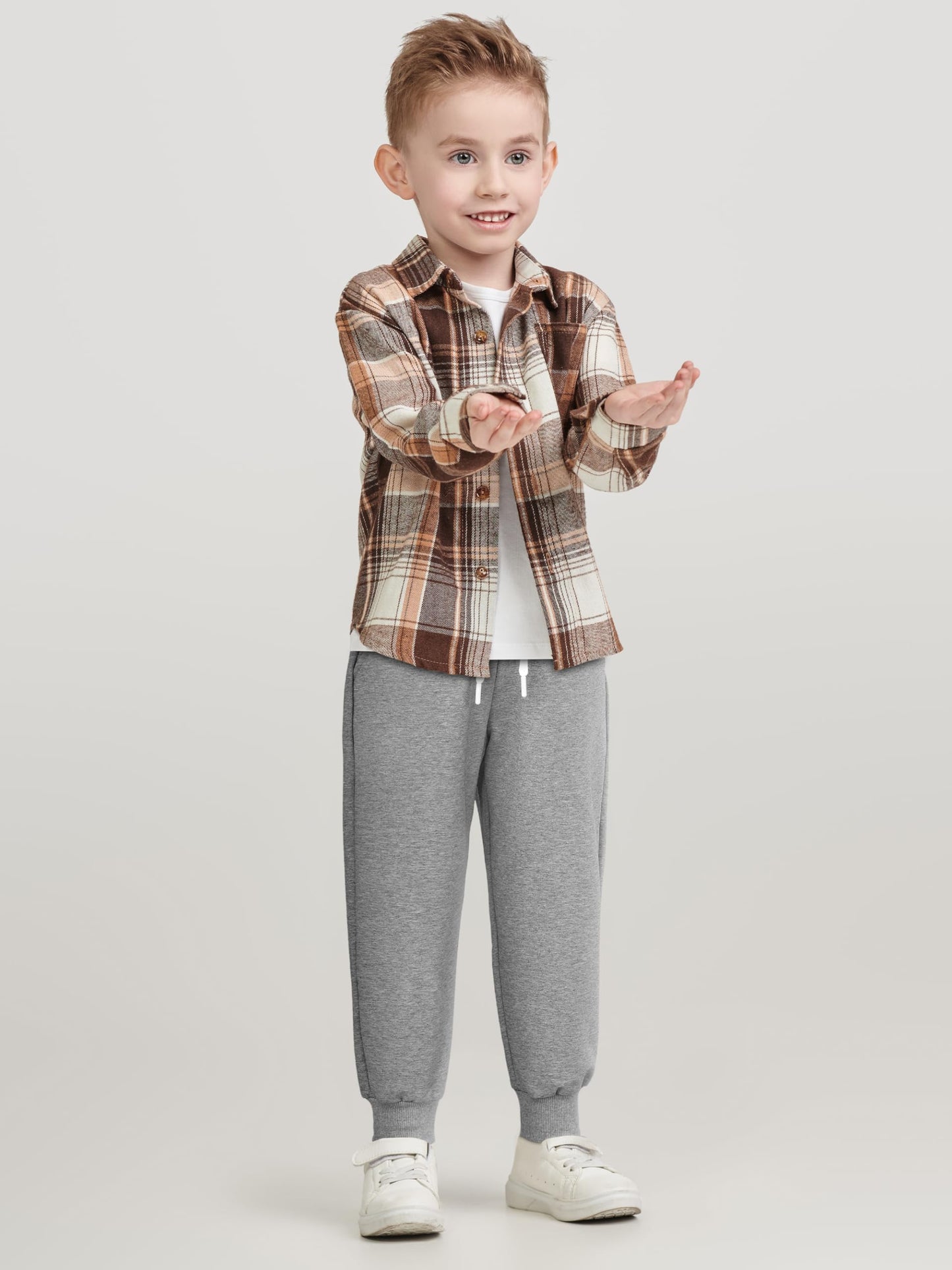 Resinta 5 Pack Toddler Boys Sweatpants Athletic Pull-On Pants with Drawstring and Pockets Boys Active Cotton Jogger Pants