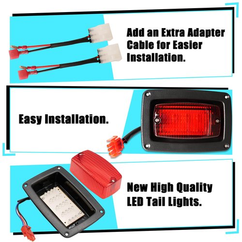 Panglong Club Car DS led Tail Lights, Golf Carts LED Rear Taillights (2 Pcs), Suitable for 1982-Up Club Car DS and Yamaha G14, G16, G19 G22 Golf Cart, Replace OEM# 1017035 (2 Pcs)