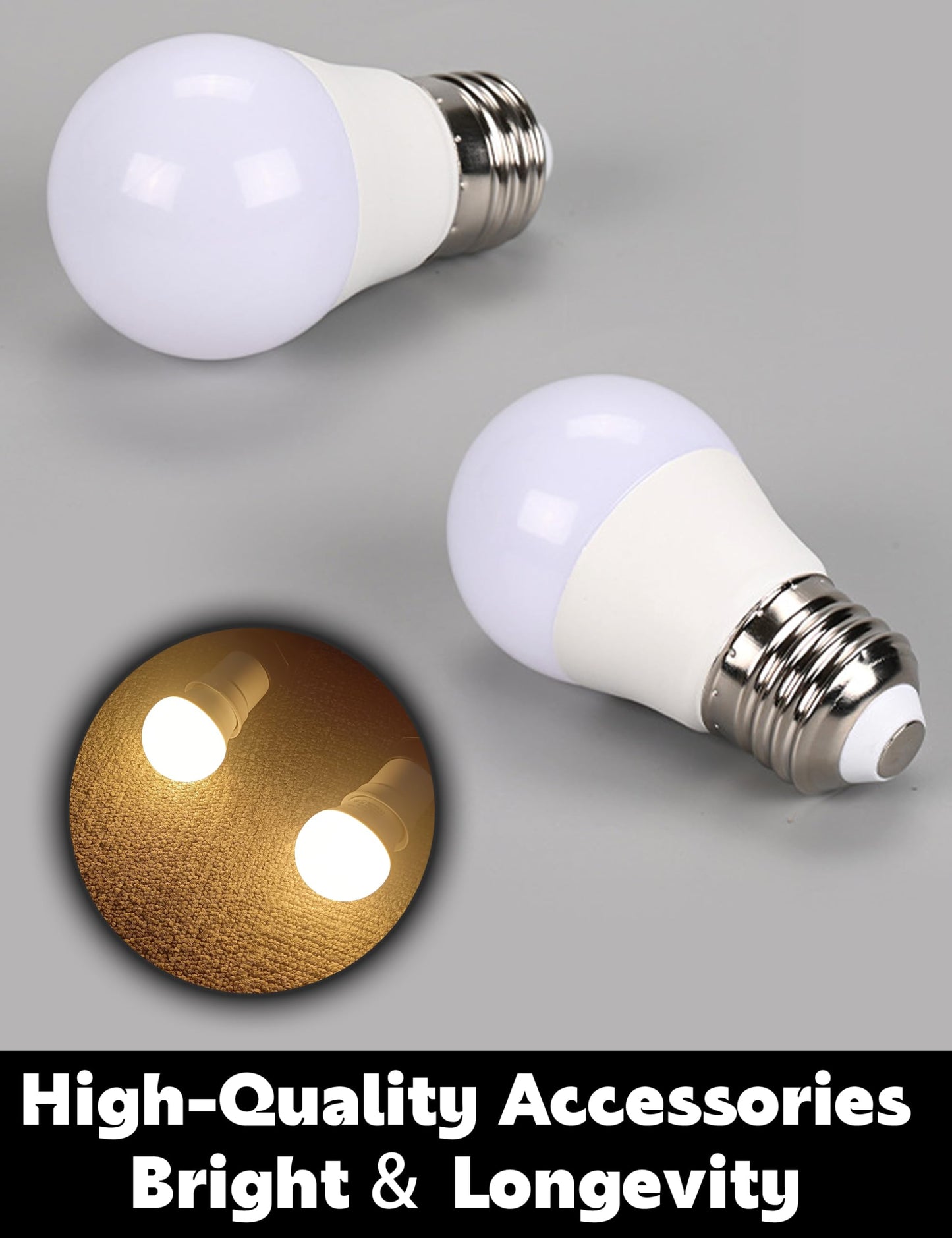 Xyanmc E26 LED Home Appliance Light Bulb 4Watt 120V, 40W Equivalent, A15 Bulbs 400LM 2700K Warm White, E26 Medium Base Freezer Ceiling Fan Chandeliers Table Wall Floor Lamps Non-Dimmable 2PCS