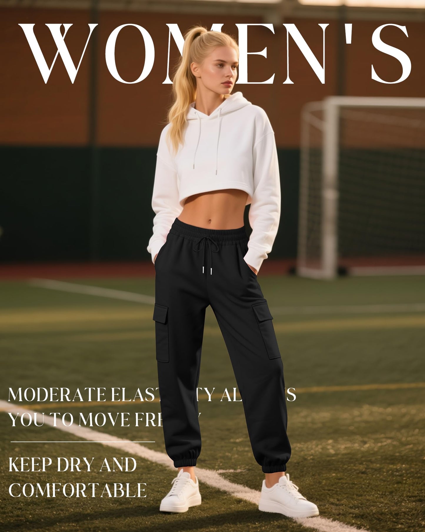 Neer 3 Pack Women's Cargo Sweatpants Joggers Pants Causal Gym Athletic Workout High Waist Bottom Y2k Fall Outfits with Pocket(Black, Dark Gray, Pink,Medium)