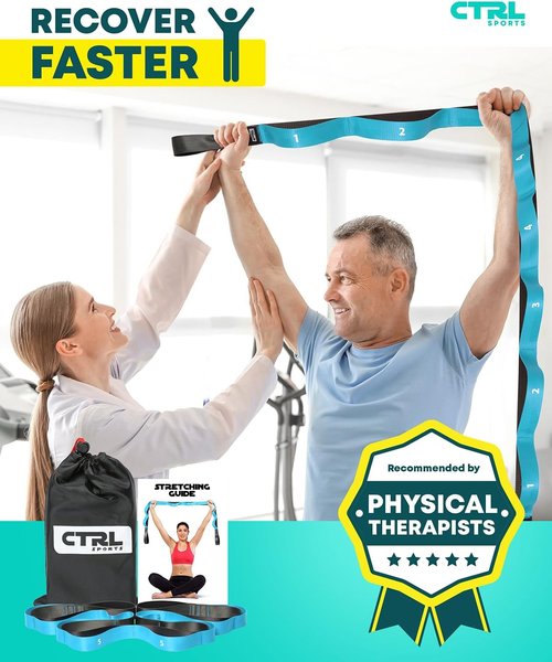 Fascia Stretching Strap by [Brand Name] - Non-Elastic Yoga & Physical Therapy Band | Enhance Flexibility & Mobility