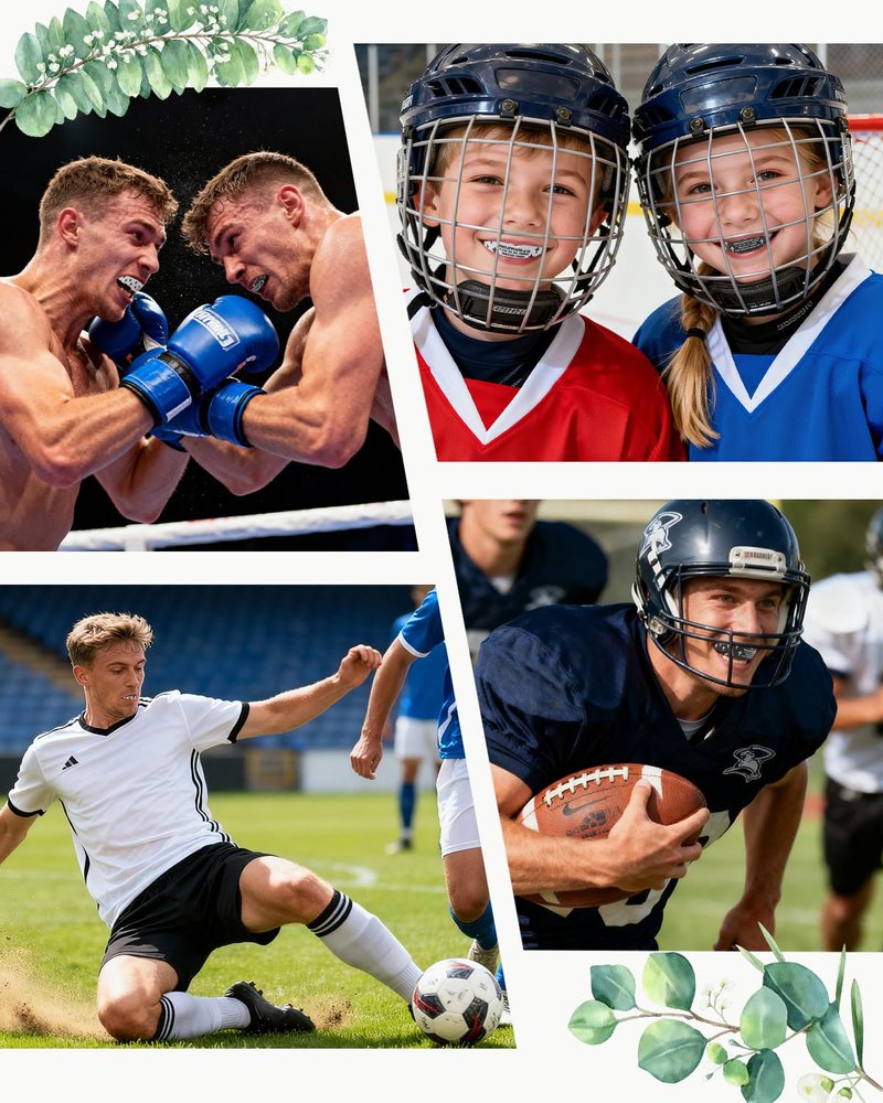 Piemow 4 Pcs Mouth Guard - Faith Cross Mouthguard with Case, Religious Mouth Guards Braces for Football Boxing Basketball Lacrosse Hockey and All Contact Sports