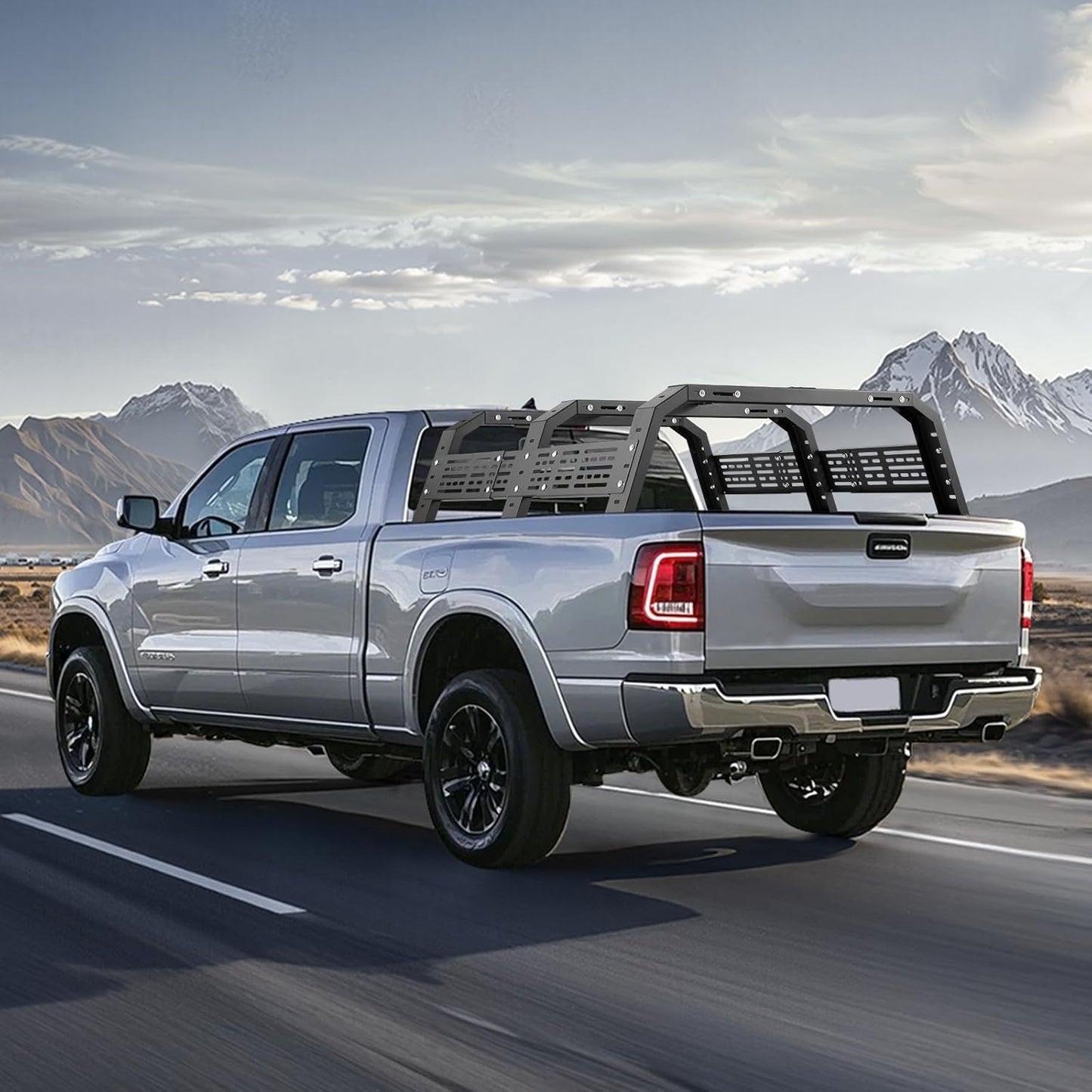 VEVOR Overland Truck Bed Rack - Adjustable Cargo Rack with Sidebar | 54.3-68.3 in Width, 900 lbs Capacity
