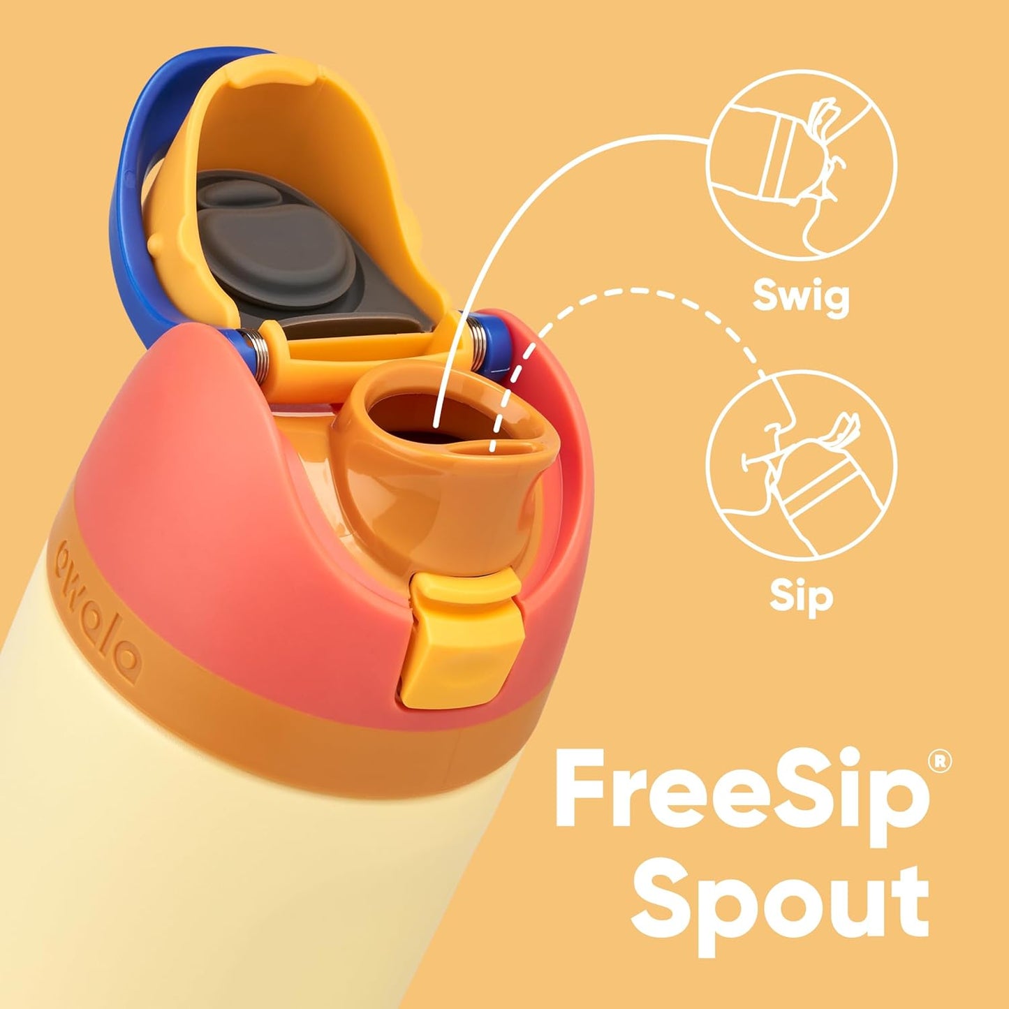 Owala Kids FreeSip Water Bottle - Insulated Stainless Steel, BPA-Free, 16 oz, Misty Horizon