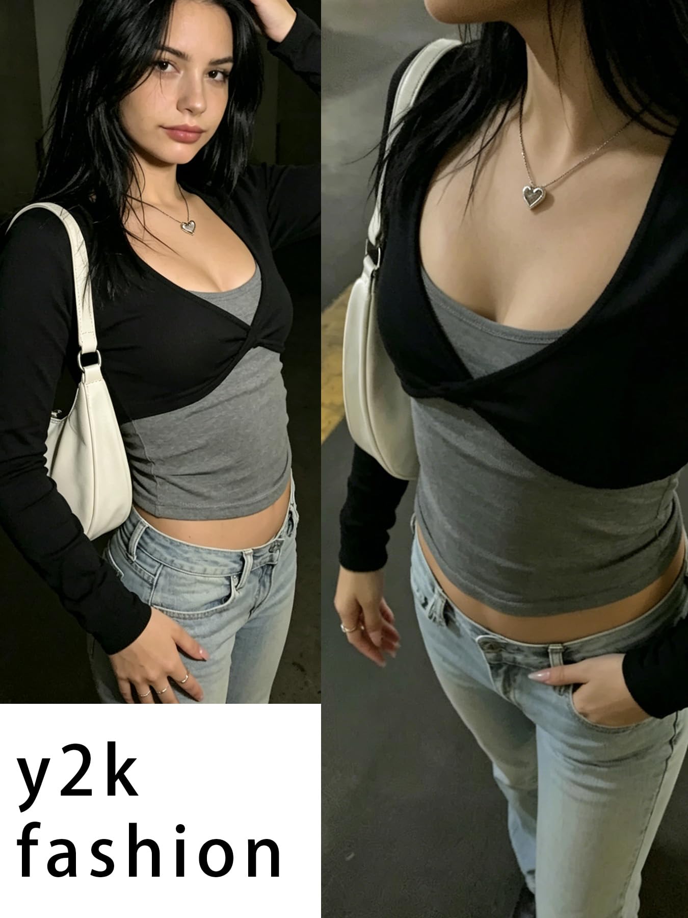 Dressmine White Long Sleeve Crop Top Womens Medium Support Sports Bra Sexy Twist Front Yoga Gym Tops V Neck Athletic Wear Pilates Clothes S