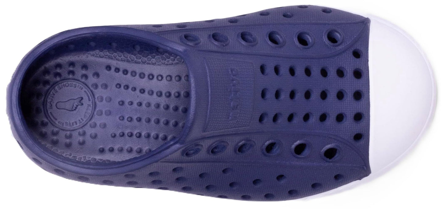 Native Shoes Unisex-Kids Jefferson Sneakers, Regatta Blue/Shell White, 4 Big Kid