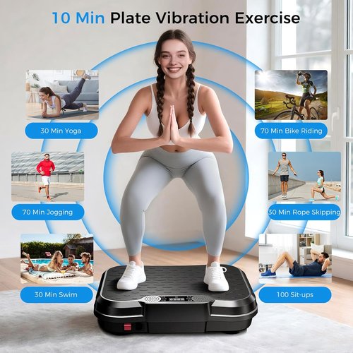 AoraPulse Vibration Plate - Full Body Workout Machine for Weight Loss & Lymphatic Drainage | 400 Lbs Capacity
