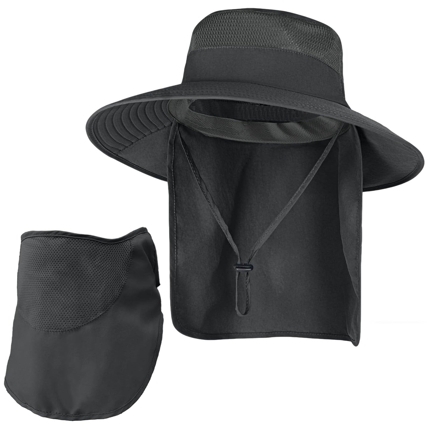 Sun Hats for Men Women Fishing Hat UPF 50+ Face Cover Wide Brim Bucket Hats Summer UV Protection Safari Hat with Neck Flap