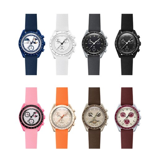 LDDAL Watch Bands for Moonswatch Watch，Silicone Quick Release Watch Strap Compatible with Omega X Swatch Moonswatch Speedmaster 20mm Men Women Watch Band Replacement (pink)