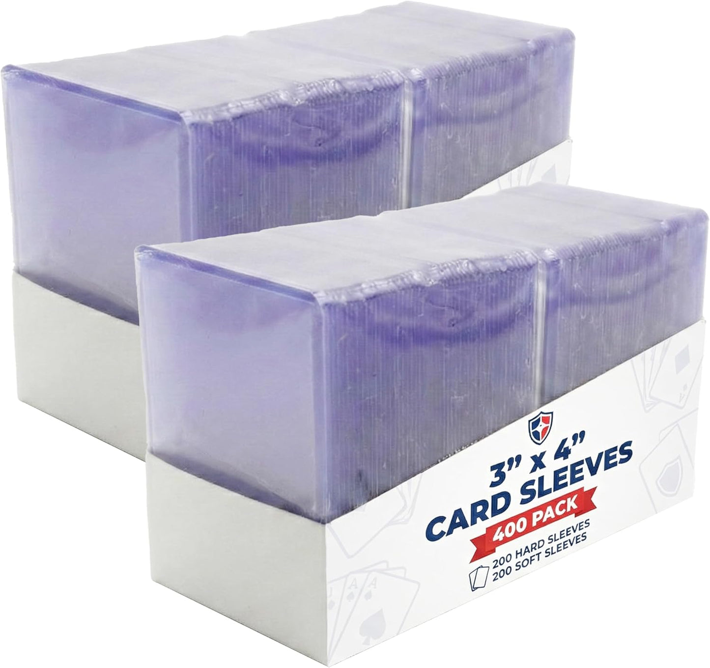 Skiennix 400 Pcs Card Sleeves - Premium Hard & Soft Plastic Trading Card Holders | 3 x 4 Inch Protectors