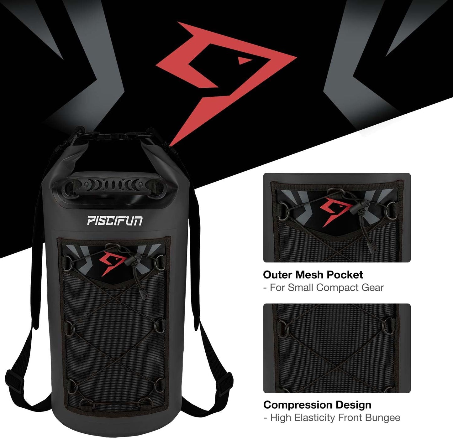 Piscifun Waterproof Floating Backpack - Durable Dry Bag with Phone Case | 10L/20L/30L/40L Options for Boating, Kayaking, Fishing