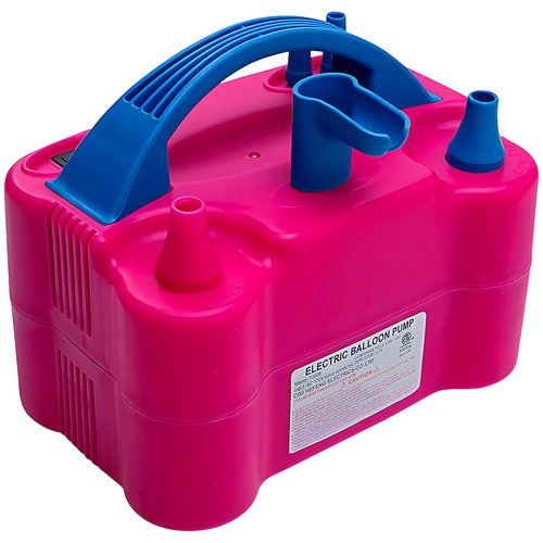 Bright Pink & Blue Plastic Electric Balloon Pump - 8" x 4 .25" x 5.25" (1 Pc) - Ideal for Graduations, Proms, Weddings, and Events